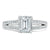 Emerald Cut Moissanite Engagement Ring, Split Shank