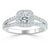 Cushion Cut Moissanite Engagement Ring, Classic Halo with Split Shank