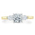 Cushion Cut Moissanite 3 Stone Engagement Ring