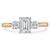 Emerald Cut Moissanite Engagement Ring, Classic 3 Stone