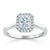 Radiant Cut Moissanite Halo Engagement Ring