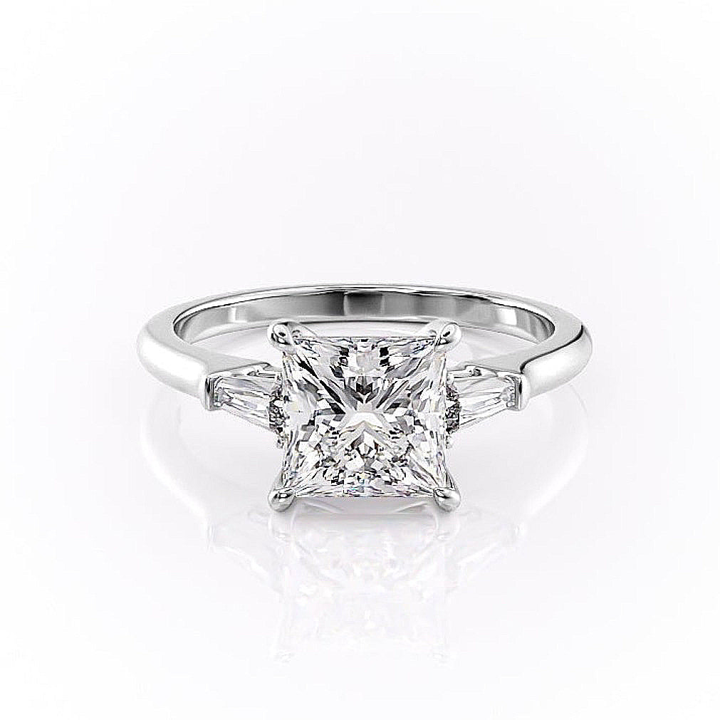 Princess Cut Moissanite, Traditional Classic Design