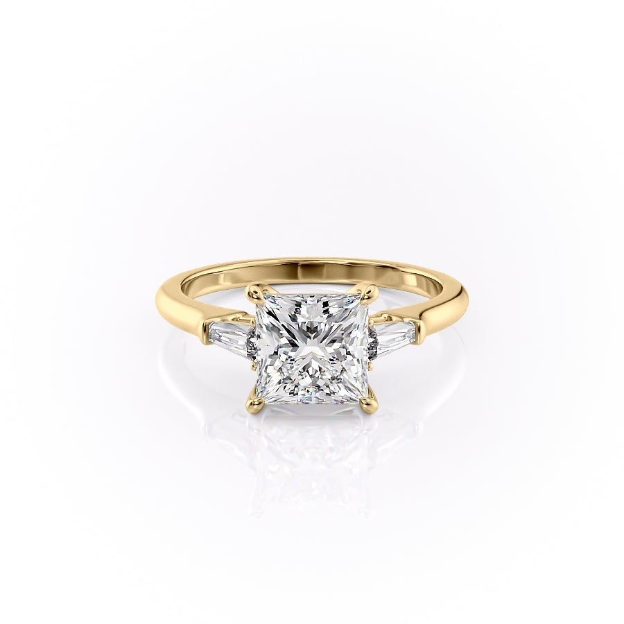 Princess Cut Moissanite, Traditional Classic Design