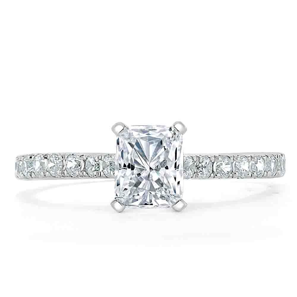 Radiant Cut Moissanite Engagement Ring, Classic Style