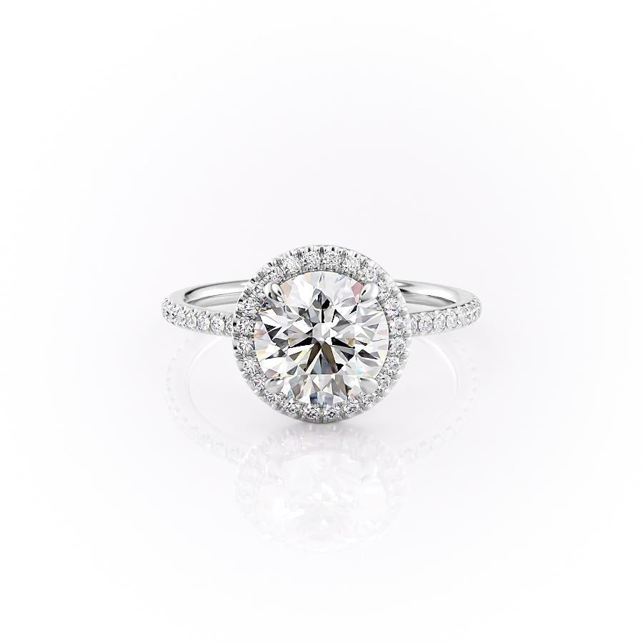 Round Cut Moissanite Engagement Ring With Halo