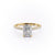 Radiant Cut Moissanite Shoulder Set Ring With Hidden Halo