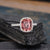 Cushion Cut Red Tourmaline, Classic Halo