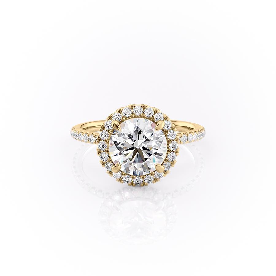 Round Cut Moissanite Engagement Ring, Classic Halo