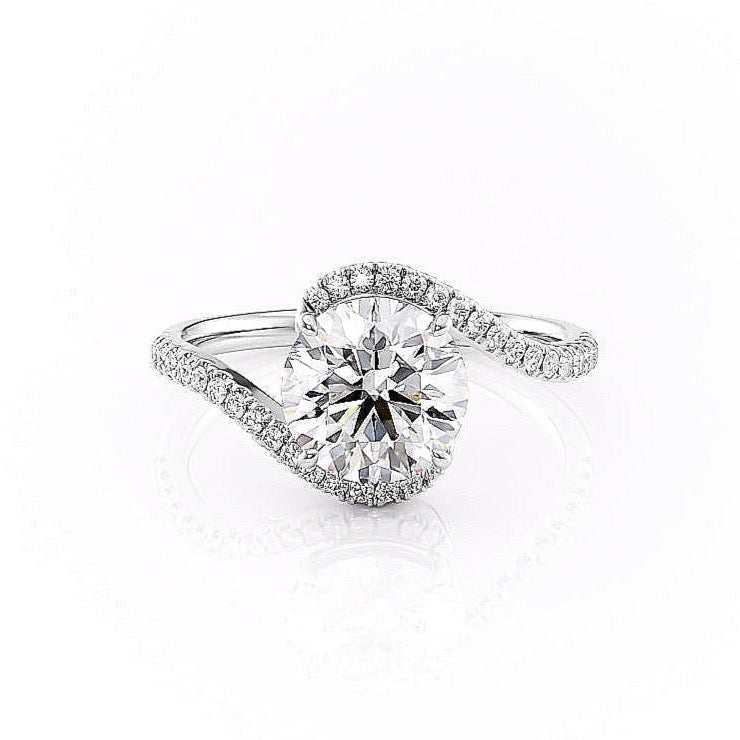 Round Cut Moissanite Twist Ring