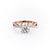 Round Cut Moissanite Engagement Ring, Twisted Stone Set Shoulders