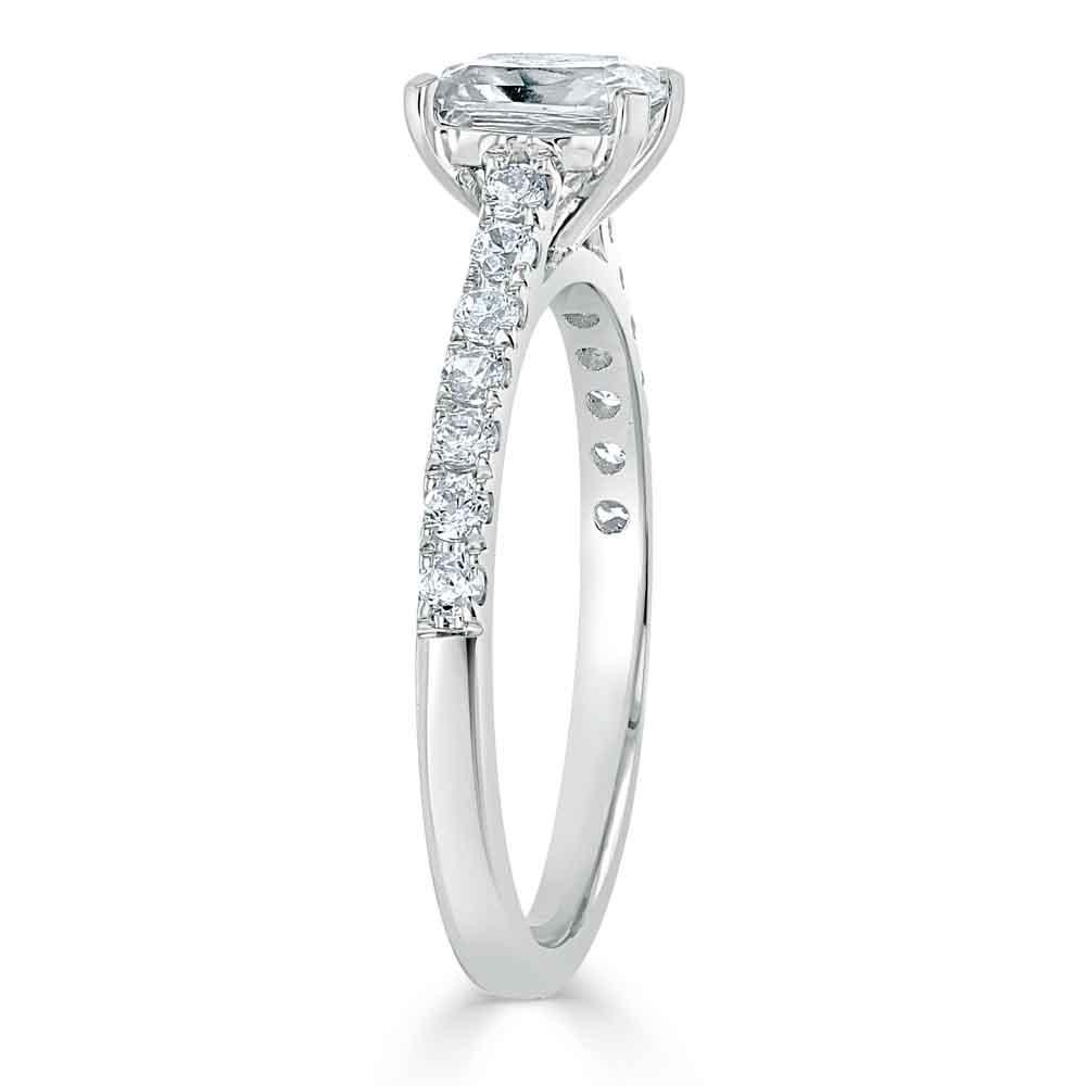 Radiant Cut Moissanite Engagement Ring, Classic Style