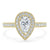 Pear Cut Moissanite Engagement Ring, Classic Halo Design