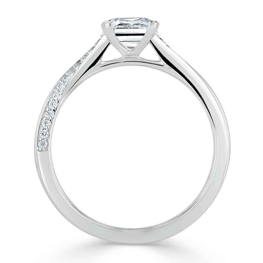 Princess Cut Moissanite Engagement Ring, Classic Style