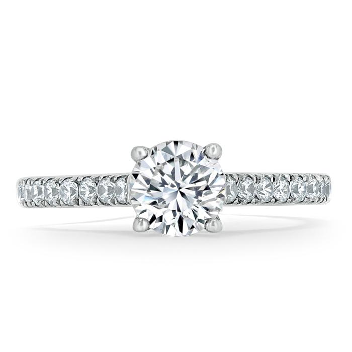 Round Cut Moissanite Engagement Ring, Classic Style