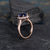 Blue Sapphire & Moissanite Ring, Halo Surround