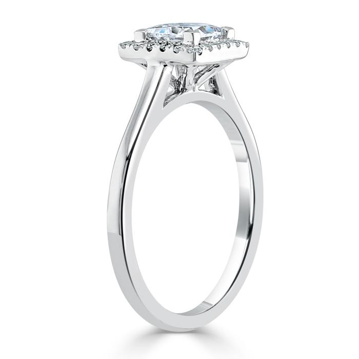 Princess Cut Moissanite Halo Engagement Ring