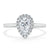 Pear Cut Moissanite Halo Engagement Ring