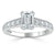 Emerald Cut Moissanite Engagement Ring, Tiffany Style