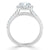 Round Cut Moissanite Halo Engagement Ring, Tiffany Style