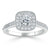 Cushion Cut Moissanite Halo Engagement Ring, Tiffany Style