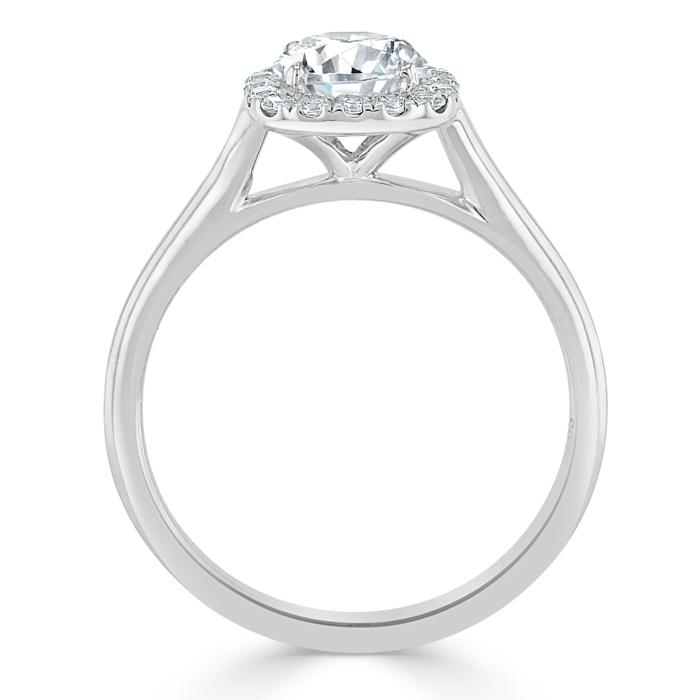 Round Cut Moissanite Halo Engagement Ring