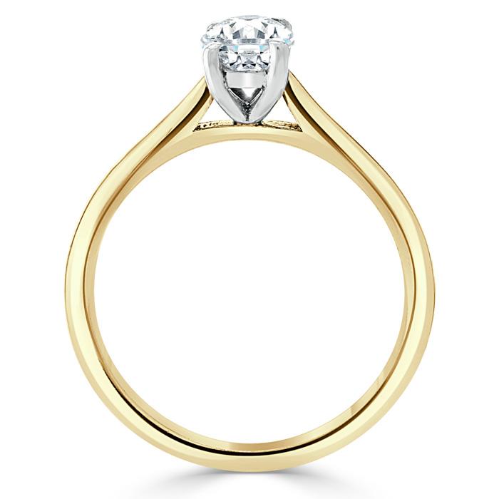 Oval Cut Moissanite Engagement Ring, Classic Design