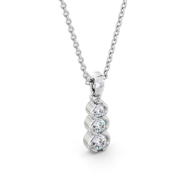 Drop 3 Stone Pendant 0.70ct