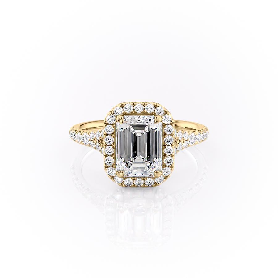 EMERALD CUT MOISSANITE ENGAGEMENT RING, SPLIT SHANK