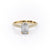 EMERALD CUT MOISSANITE ENGAGEMENT RING, PAVE SET SHOULDERS