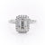 Emerald Cut Moissanite Engagement Ring, Classic Halo