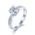 1.00ct Moissanite Engagement Ring, Classic Four Claw Setting with Stone Set Shoulders, Sterling Silver & Platinum