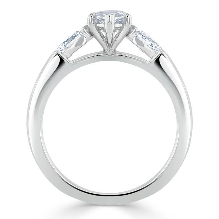 Marquise Cut Moissanite 3 Stone Engagement Ring