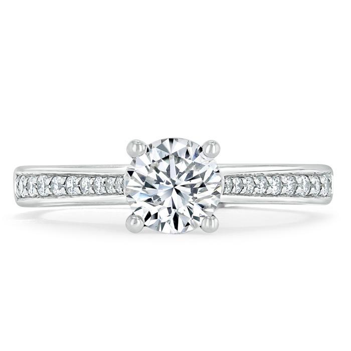 Round Cut Moissanite Engagement Ring, Classic Style