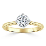 Round Cut Moissanite Engagement Ring, Classic Style