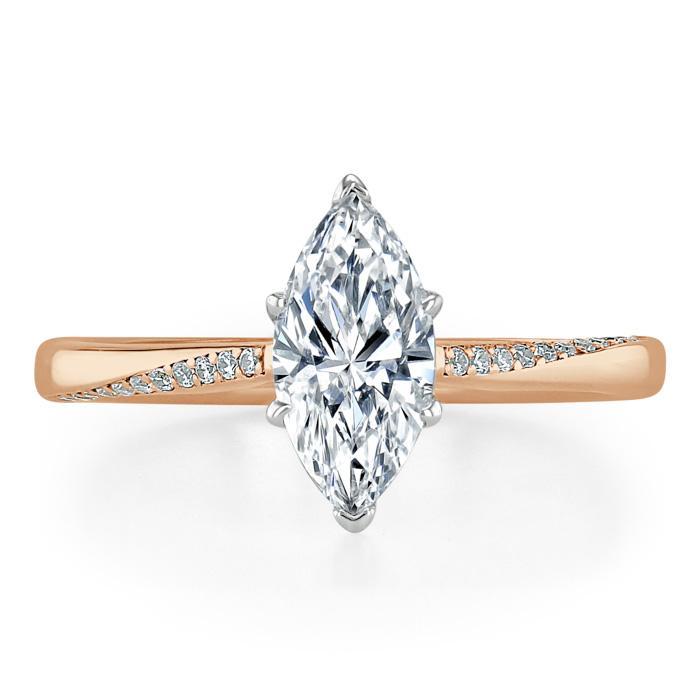 Marquise Cut Moissanite Engagement Ring, Classic Style