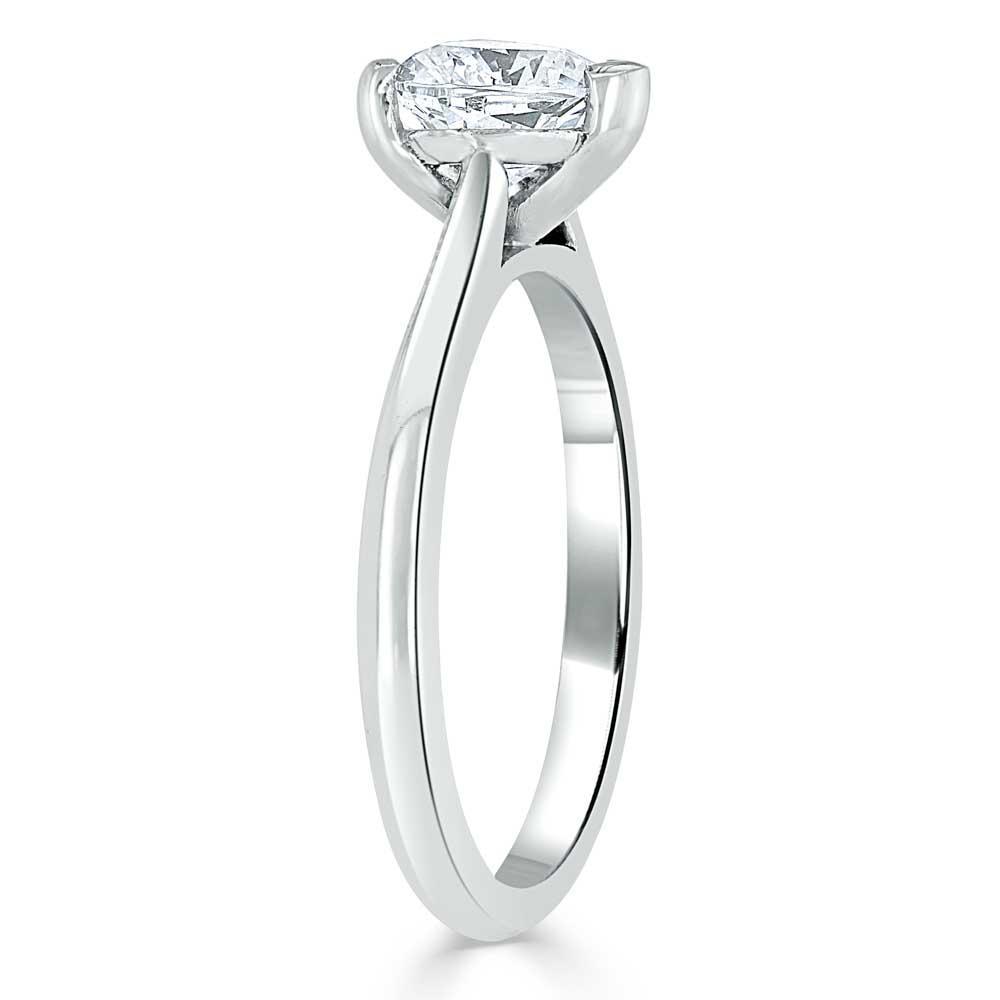 Heart Cut Moissanite Engagement Ring, Classic Style