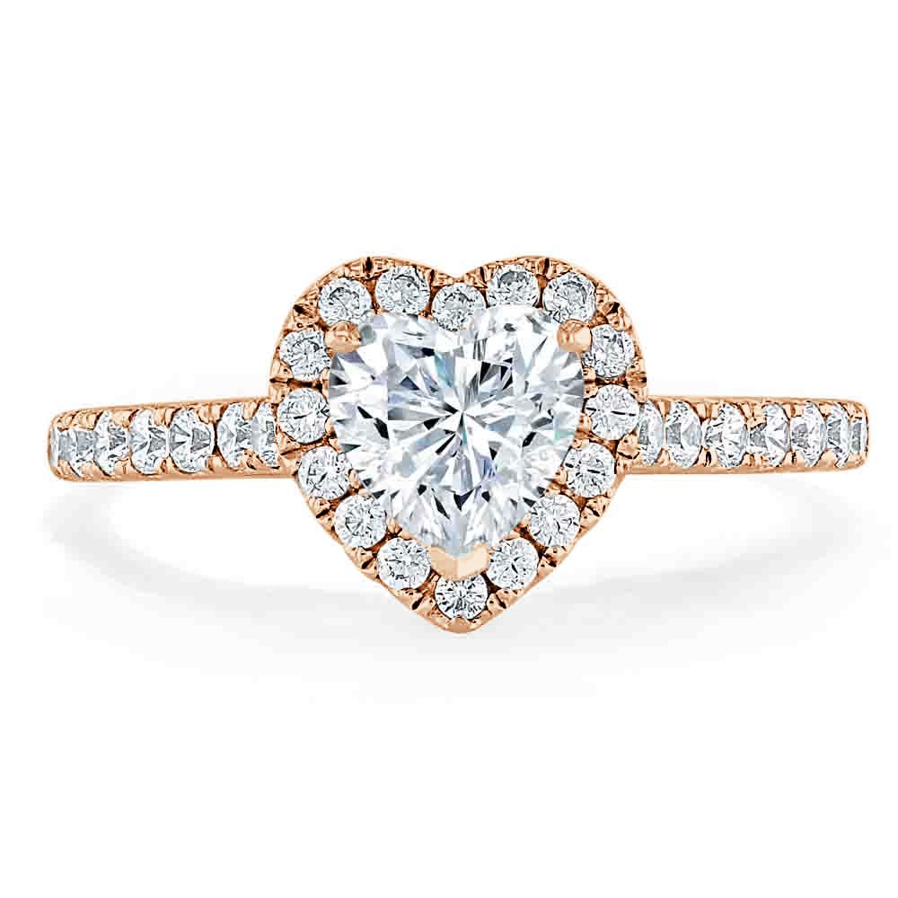 Heart Cut Moissanite, Classic Halo Engagement Ring