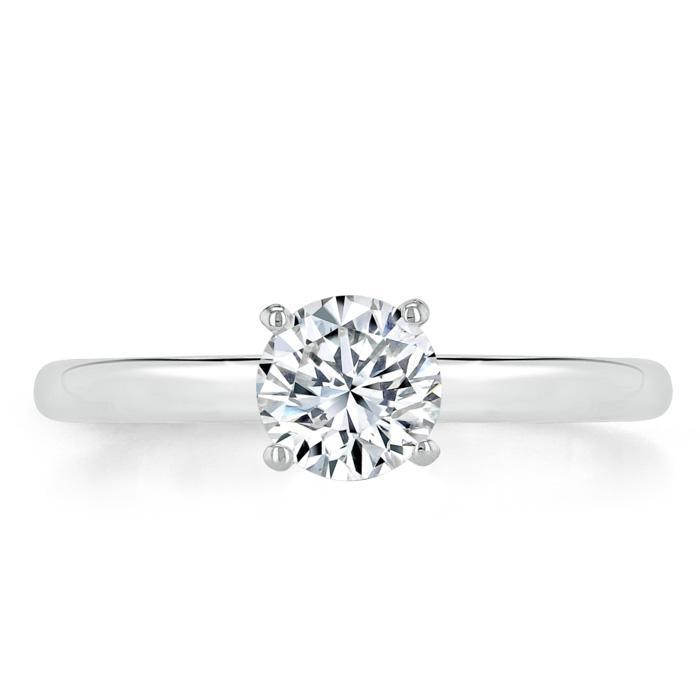 Round Cut Moissanite Engagement Ring, Classic Style