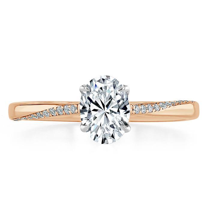 Oval Cut Moissanite Engagement Ring, Classic Style