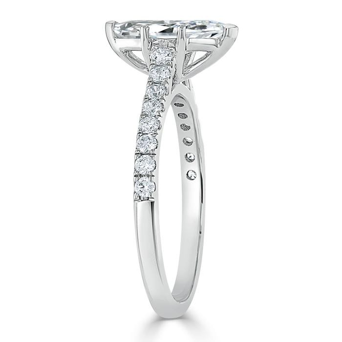 Marquise Cut Moissanite Engagement Ring, Classic Style