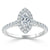 Marquise Cut Moissanite Halo Engagement Ring, Tiffany Style