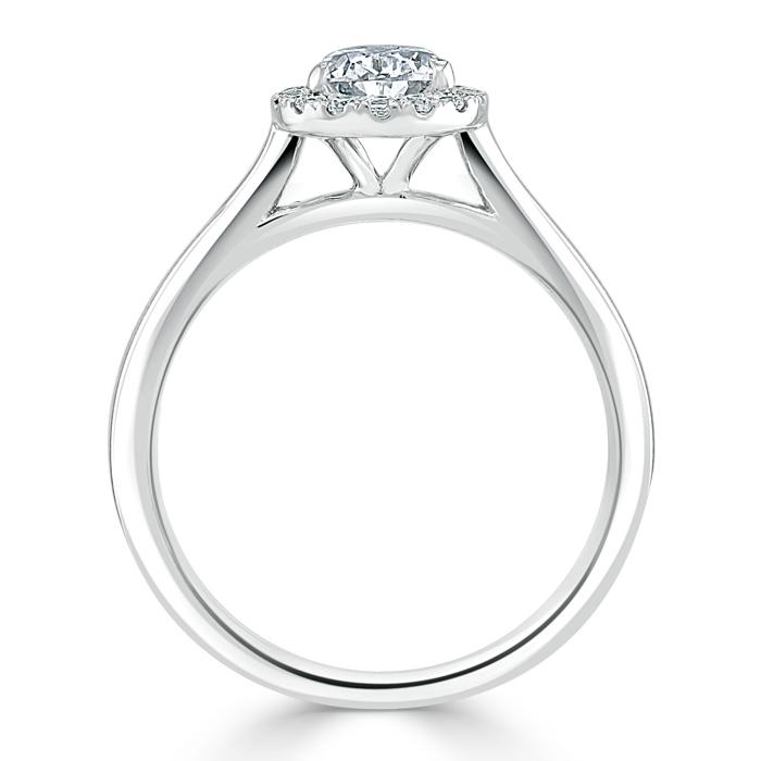 Pear Cut Moissanite Halo Engagement Ring