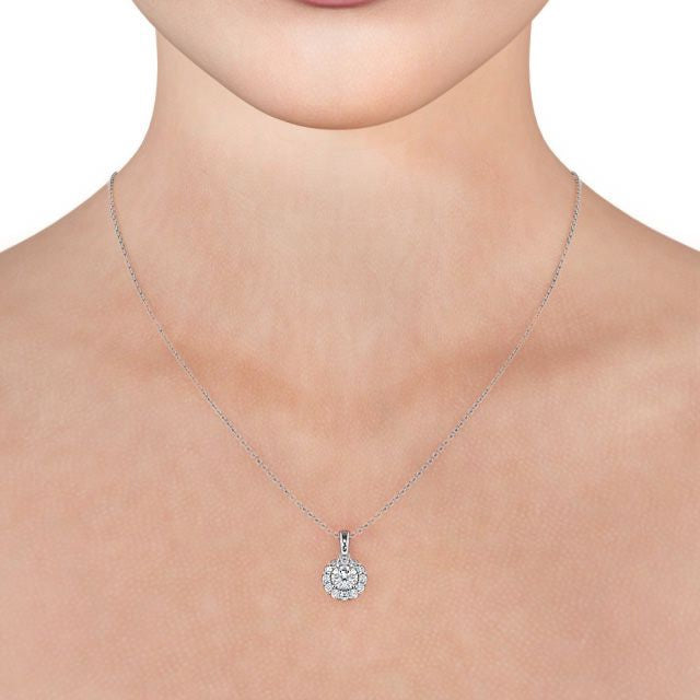 Round Cut Classic Halo Pendant