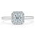 Asscher Cut Moissanite Halo Engagement Ring