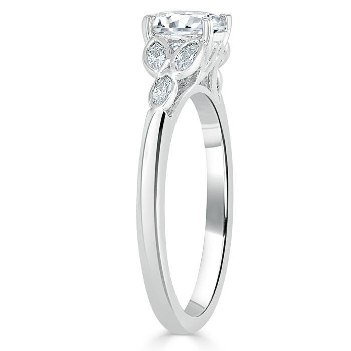 Asscher Cut Moissanite Engagement Ring, Vintage Style