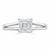 Asscher Cut Moissanite Engagement Ring, Classic Style with Split Shank