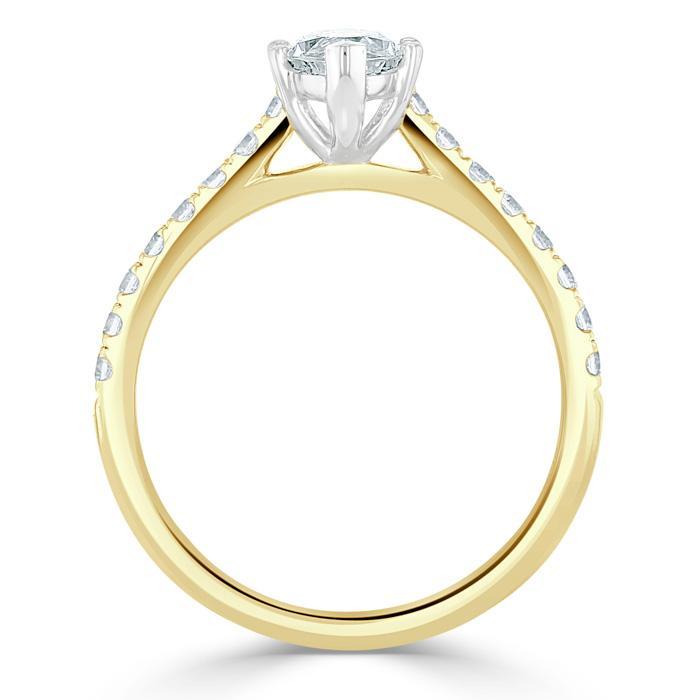 Marquise Cut Moissanite Engagement Ring, Classic Style