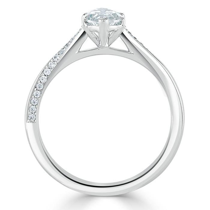 Marquise Cut Moissanite Engagement Ring, Classic Style