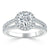 Round Cut Moissanite Halo Engagement Ring, Tiffany Style