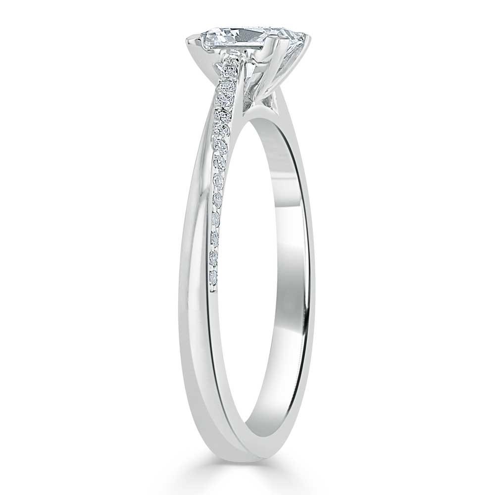 Princess Cut Moissanite Engagement Ring, Classic Style